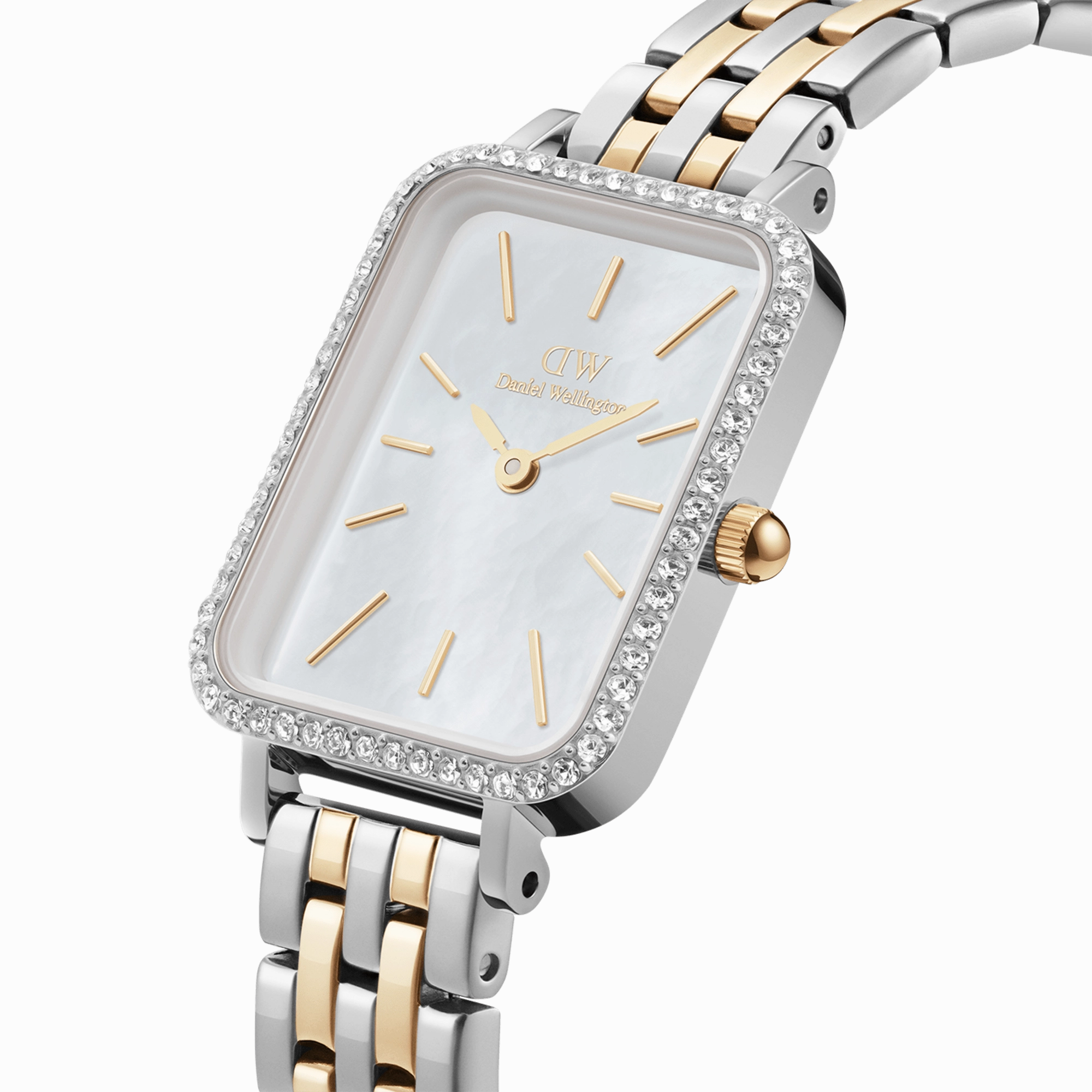 Daniel Wellington Quadro 20X26mm Bezel 5-Link White Dial Watch DW00100671