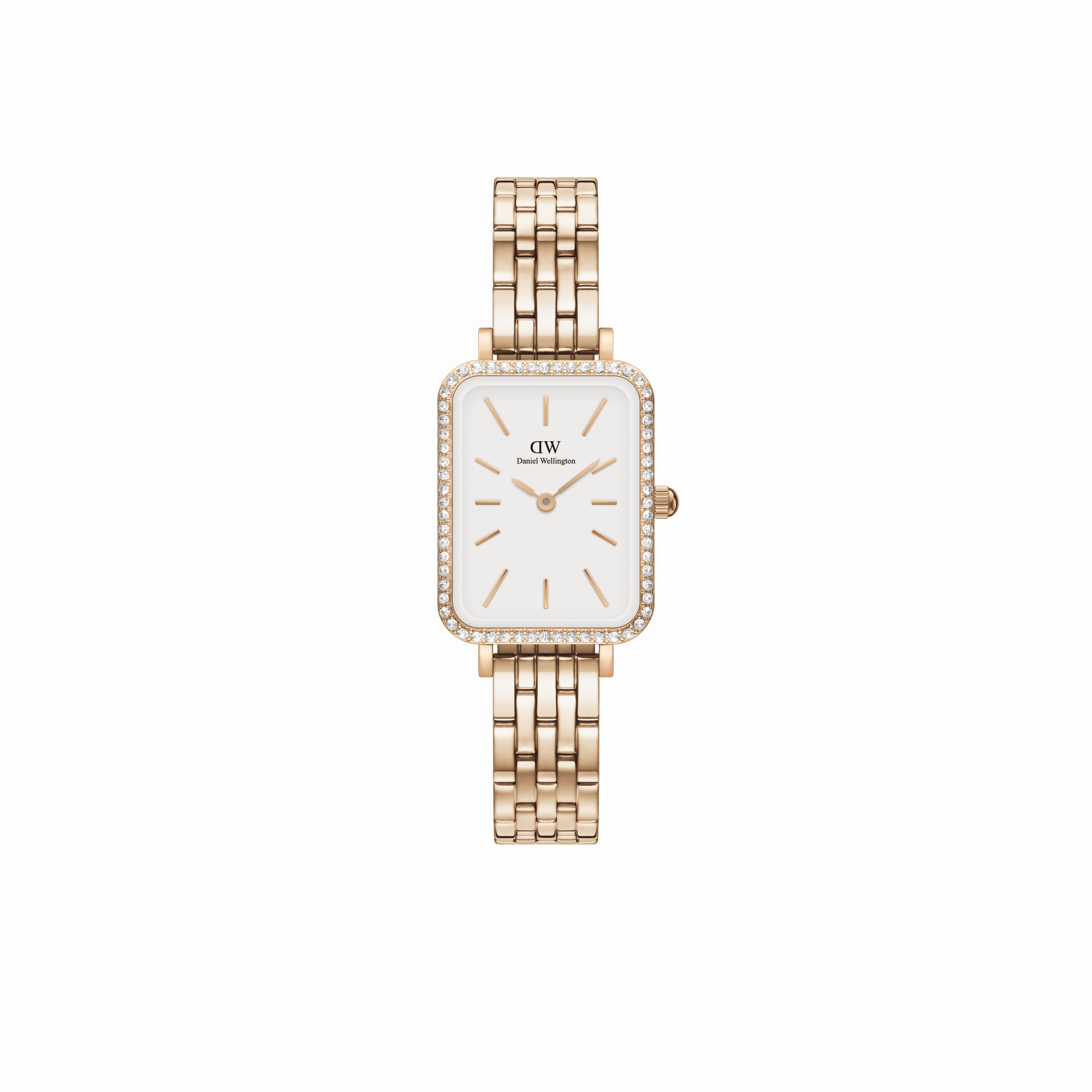 Daniel Wellington Quadro 20X26mm Bezel 5-Link White Dial Watch DW00100672