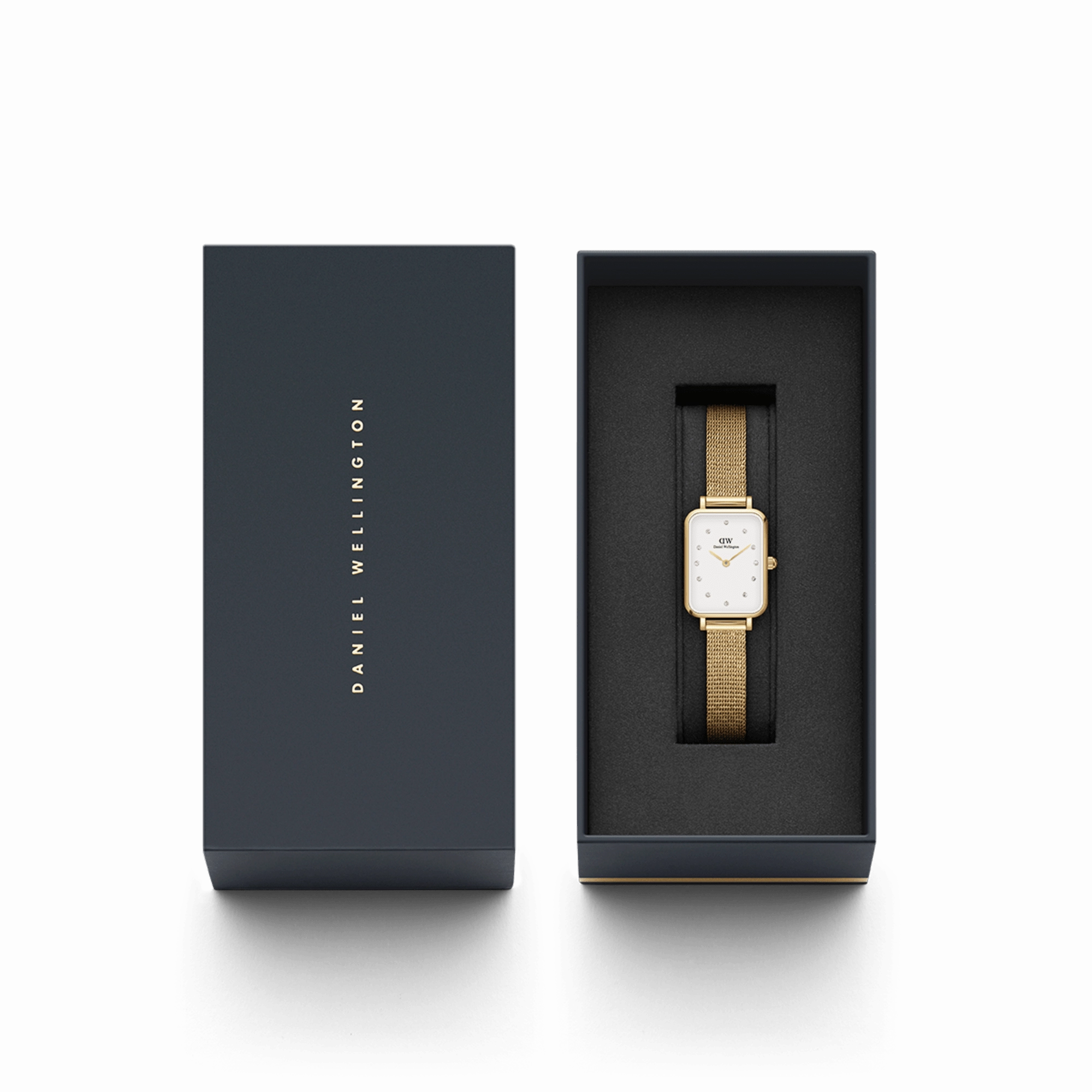 Daniel Wellington Quadro 20X26mm Pressed Gold Lumine White Watch DW00100599