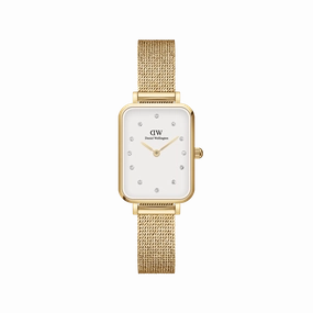 Daniel Wellington Quadro 20X26mm Pressed Gold Lumine White Watch DW00100599