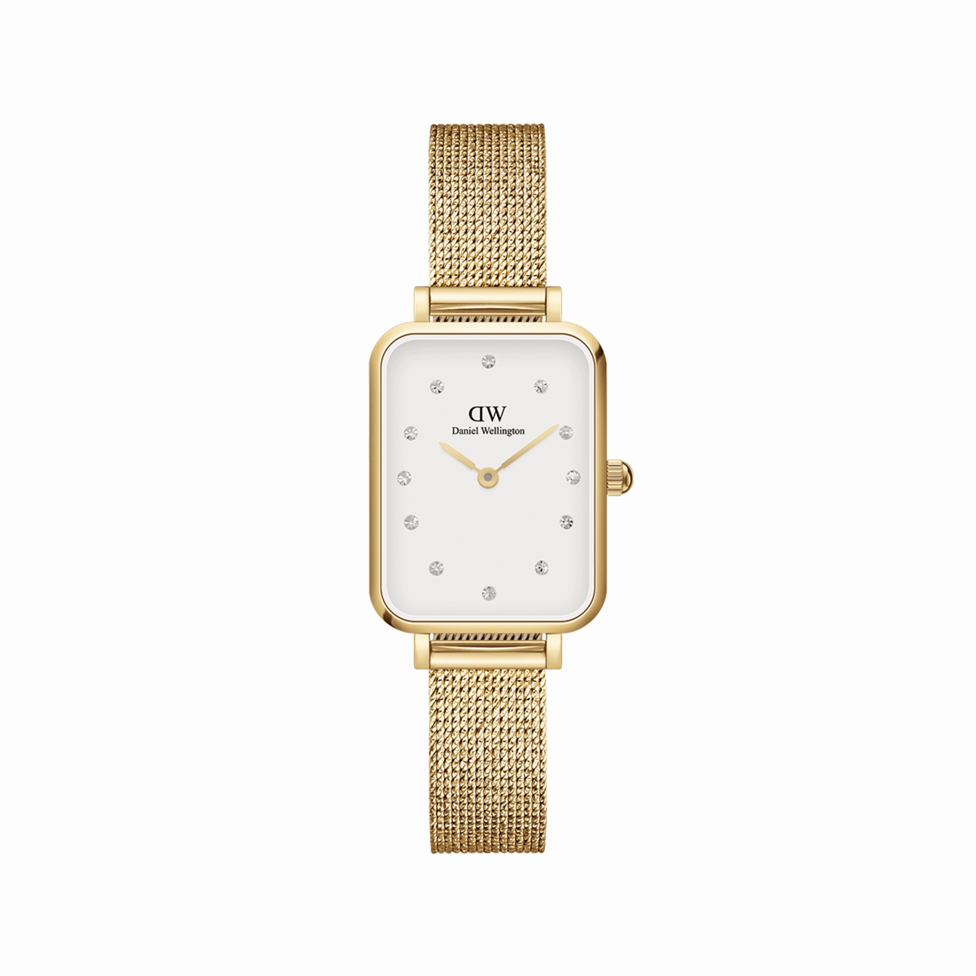 Daniel Wellington Quadro 20X26mm Pressed Gold Lumine White Watch DW00100599