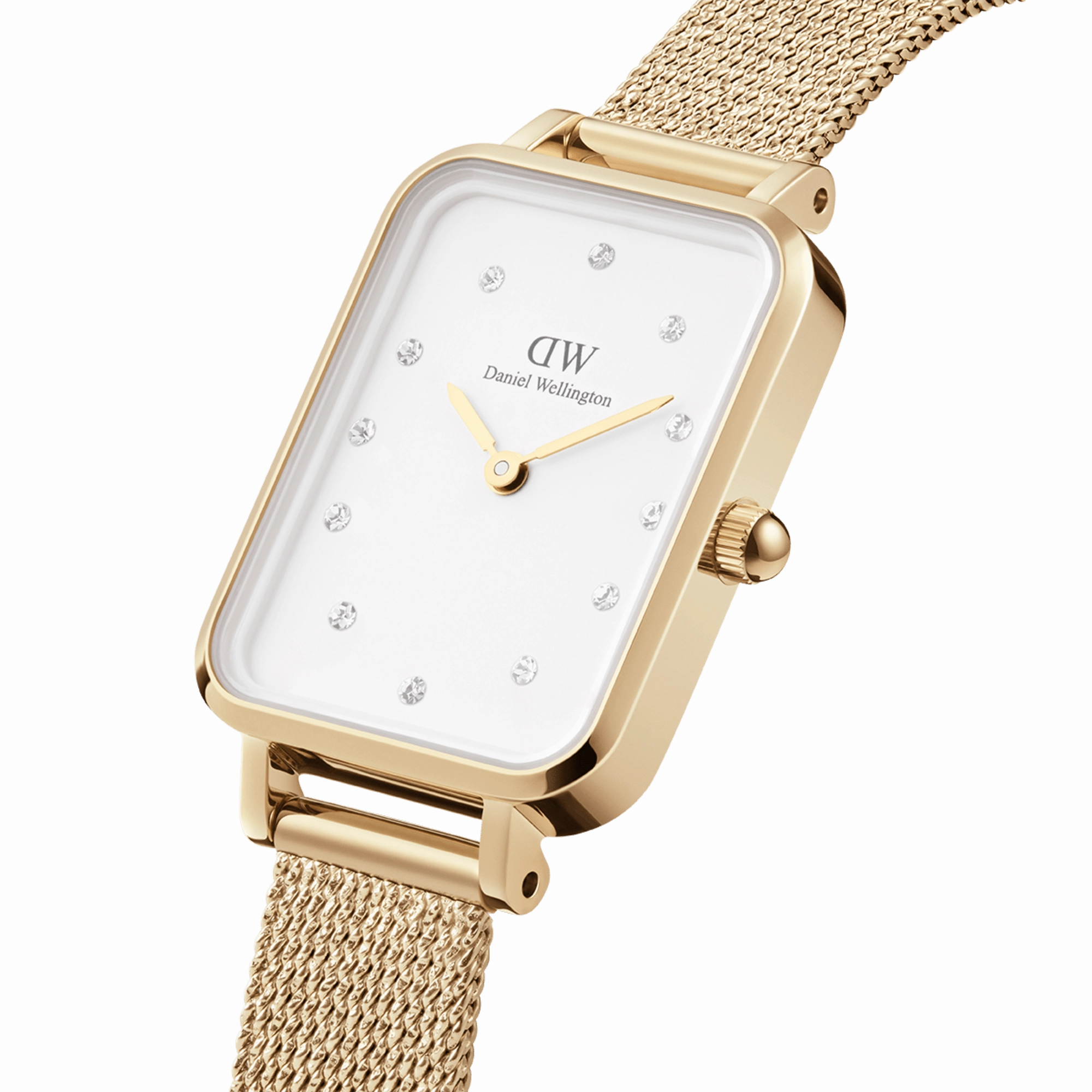 Daniel Wellington Quadro 20X26mm Pressed Gold Lumine White Watch DW00100599