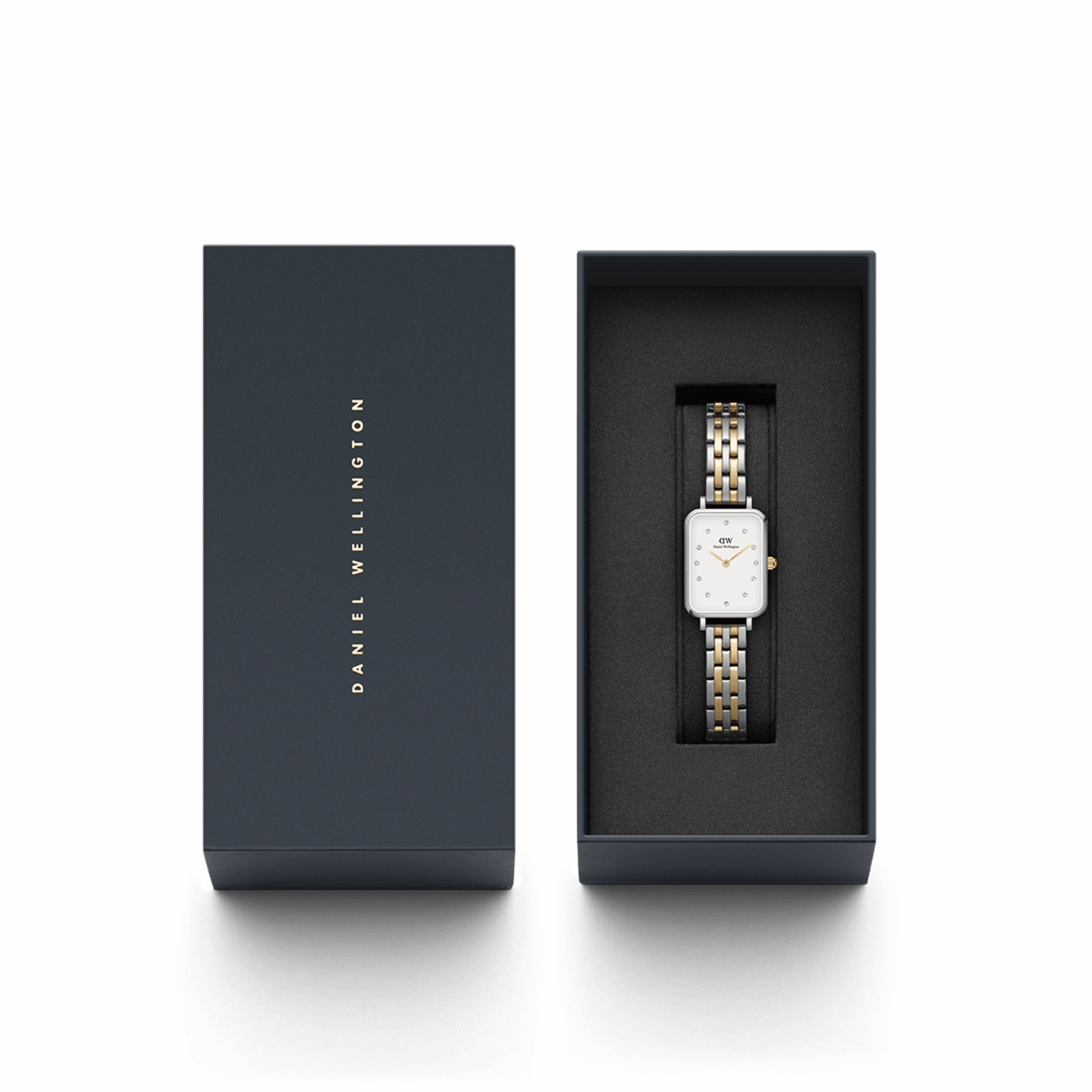 Daniel Wellington Quadro Lumine 20X26mm 5-Link White Watch DW00100625