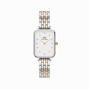 Daniel Wellington Quadro Lumine 20X26mm 5-Link White Watch DW00100625