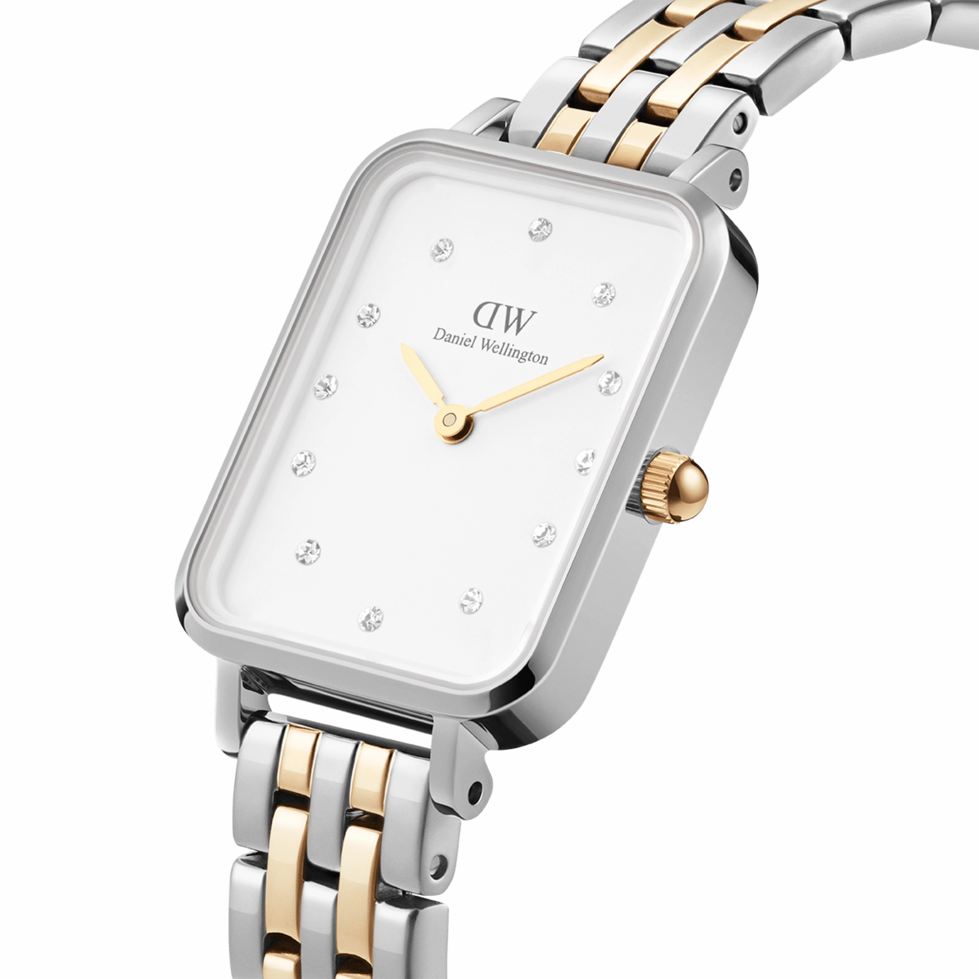 Daniel Wellington Quadro Lumine 20X26mm 5-Link White Watch DW00100625