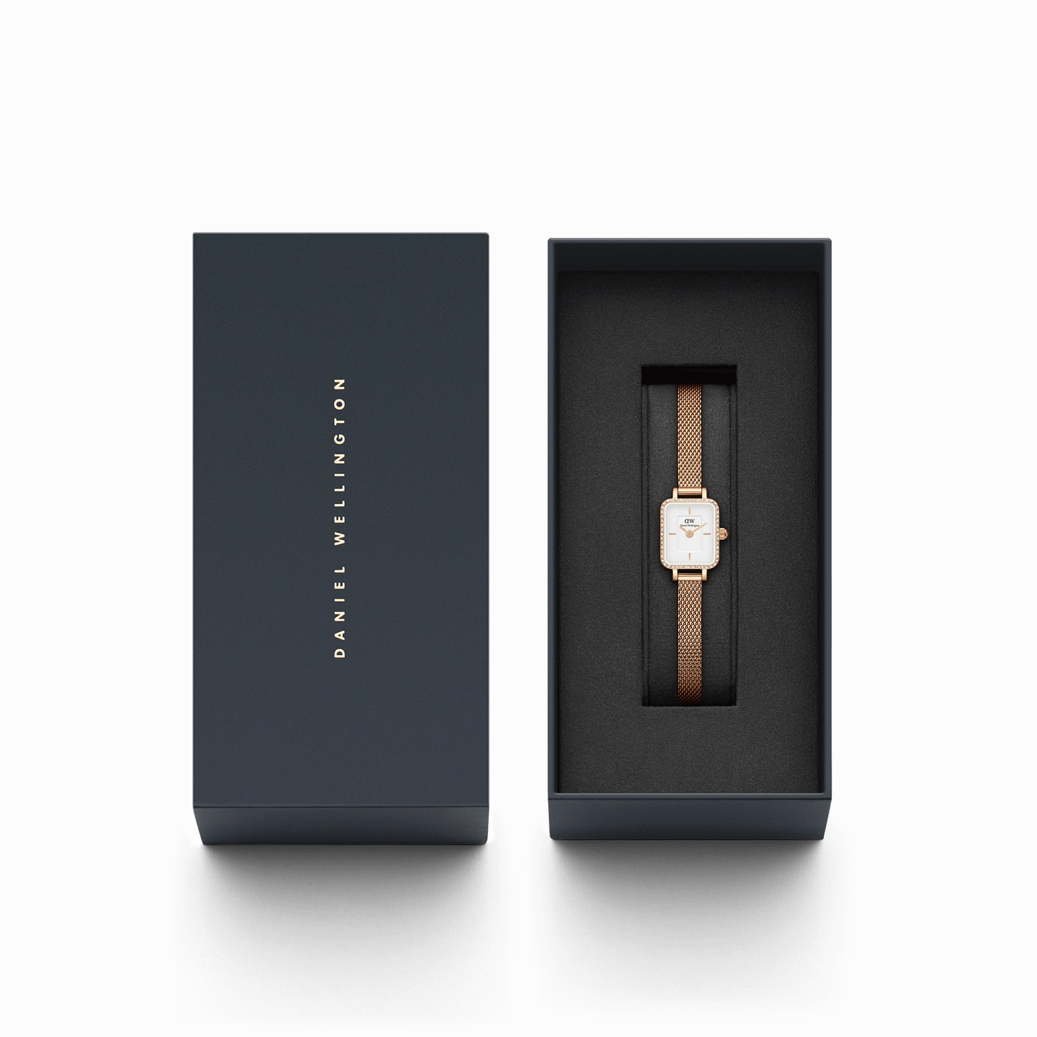 Daniel Wellington Quadro Mini Lumine Bezel Rose Gold Watch DW00100731
