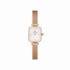 Daniel Wellington Quadro Mini Lumine Bezel Rose Gold Watch DW00100731