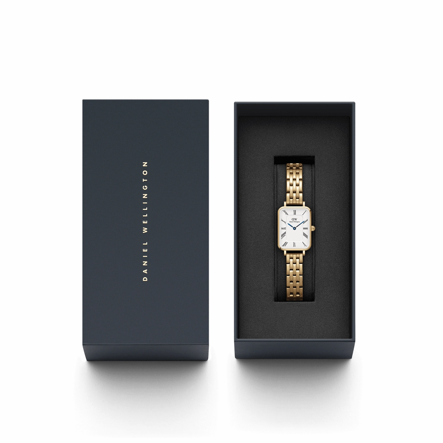 Daniel Wellington Quadro Roman Numerals 5-Link Gold Watch DW00100688