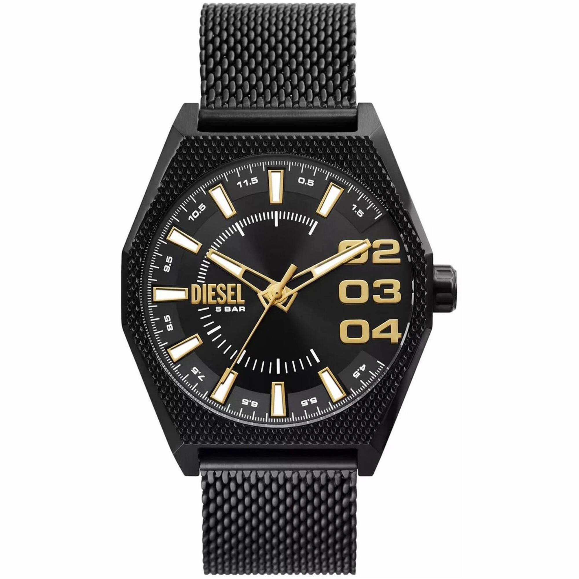 Diesel Men's Watch - Scraper Quartz Black Dial Stainless Steel Bracelet | DZ2194