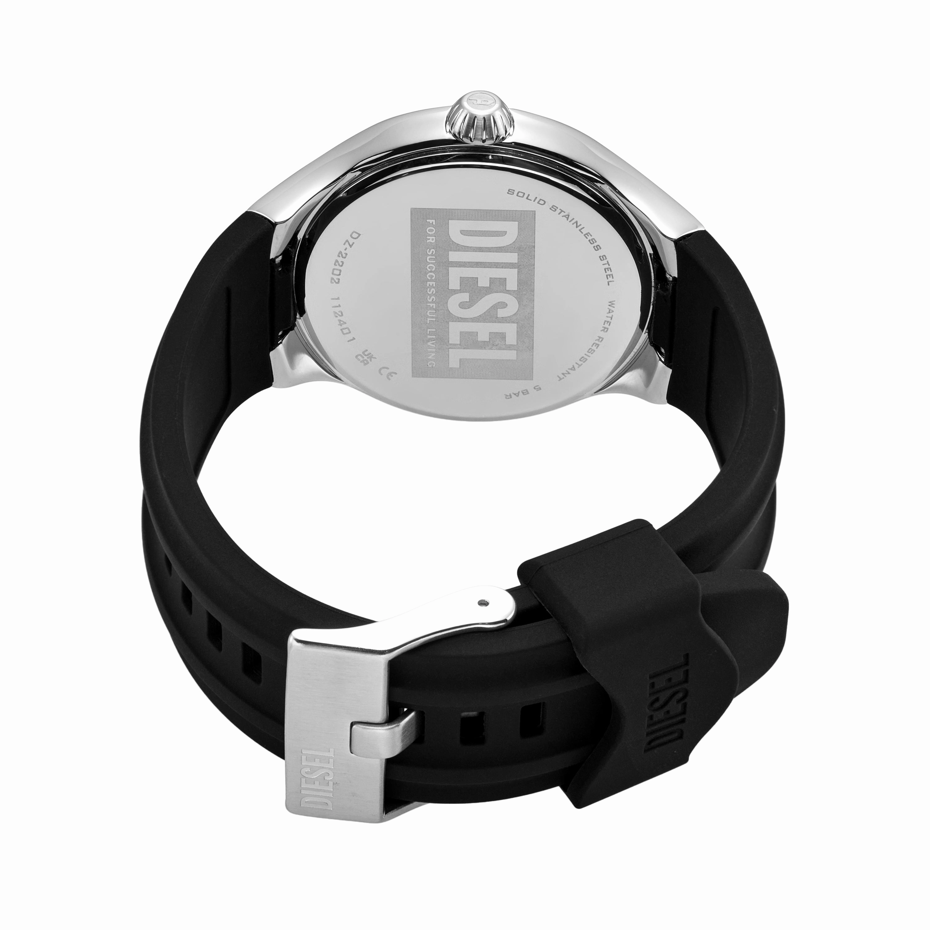 Diesel Streamline Black Silicone Watch with Three-Hand Movement - DZ2202