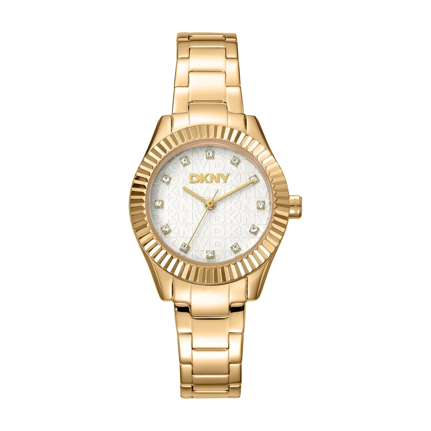 DKNY Chambers Glitz Silver Dial Stainless Steel Watch DK1L017M0055