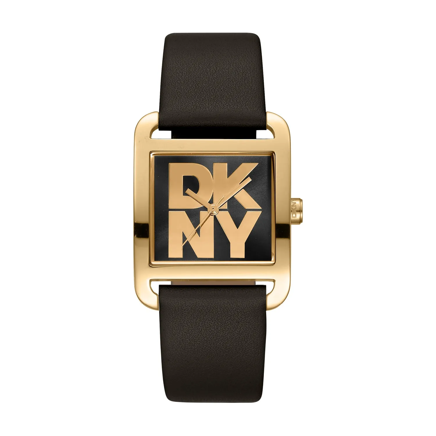 DKNY City Maxi Black Dial Black Leather Strap Watch DK1L001L0025