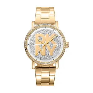 DKNY Soho Logo Silver Dial Stainless Steel Watch DK1L035M0215