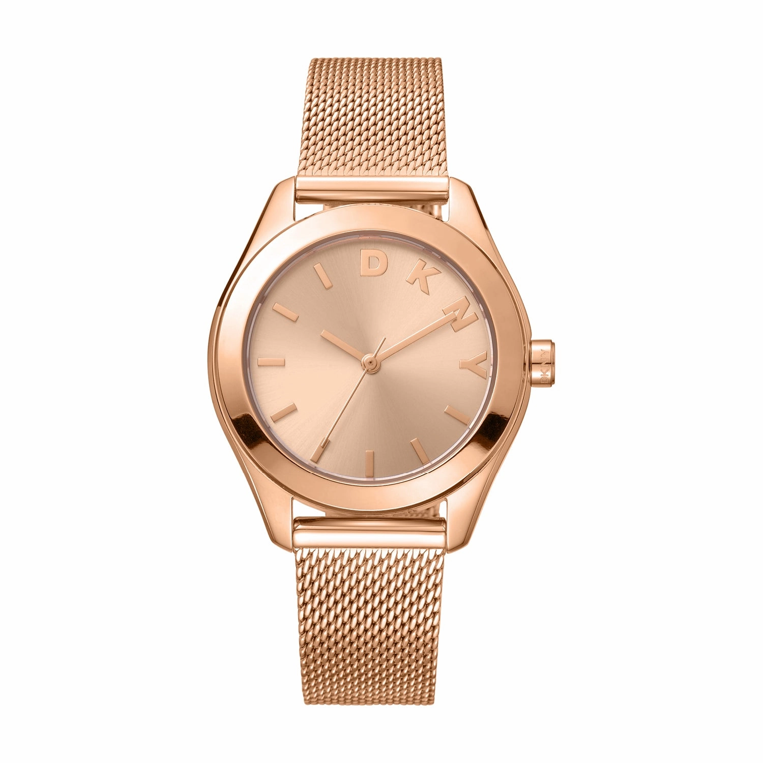 DKNY Astoria Logo Rose Gold Dial Stainless Steel Watch DK1L032M0035