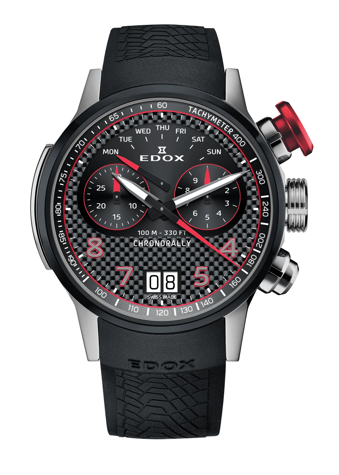Edox Chronorally Black Dial Men's Watch 38003-TINRO-CARO