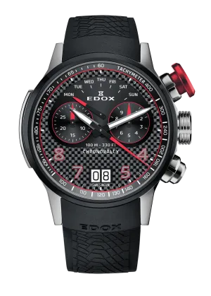 Edox Chronorally Black Dial Men's Watch 38003-TINRO-CARO