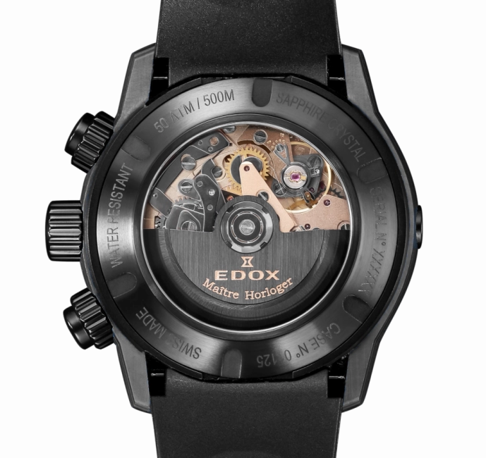 Edox CO-1 Carbon Chrongraph Automatic Men's Watch 01125CLNGNNING