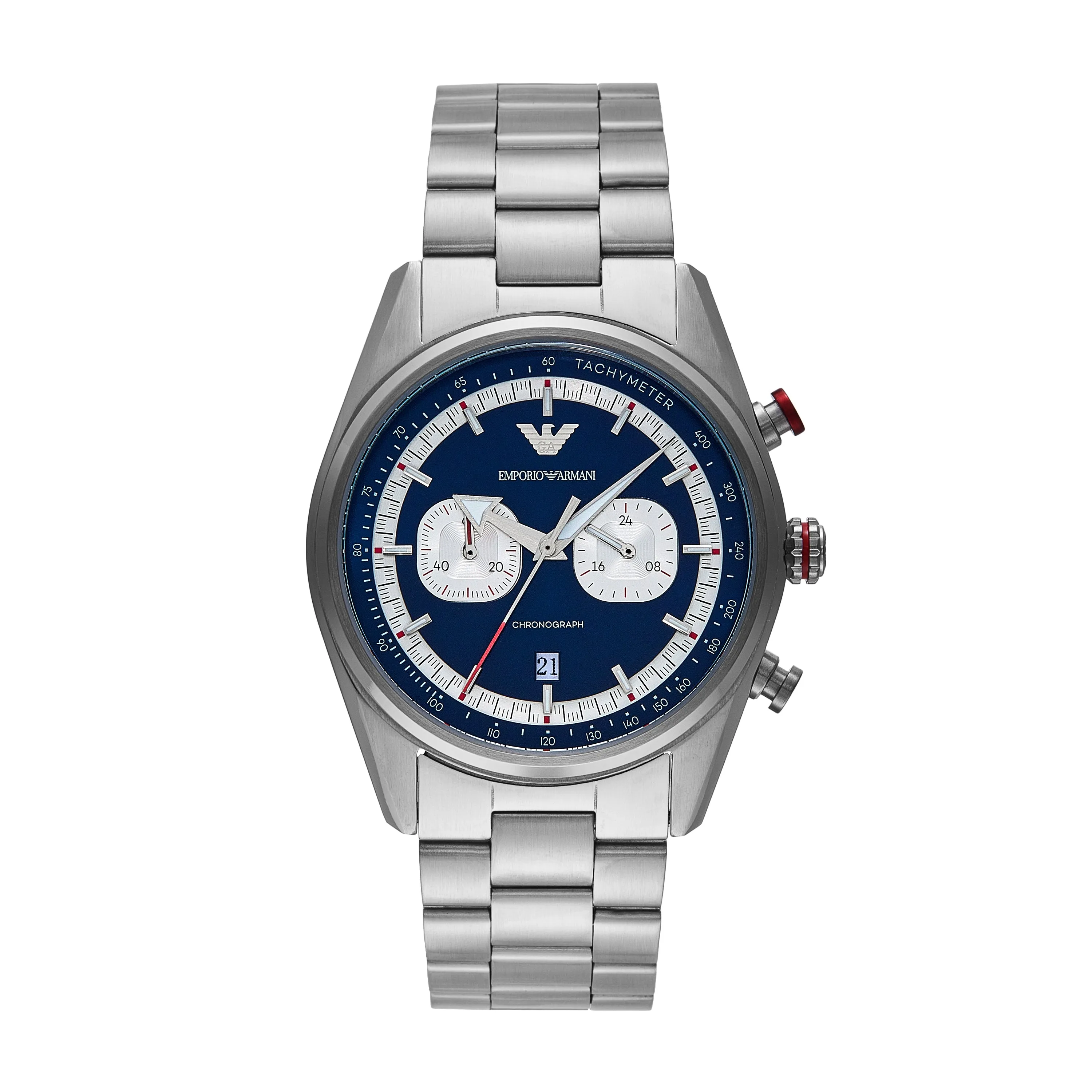 Emporio Armani Chronograph Blue Dial Stainless Steel Watch AR11676