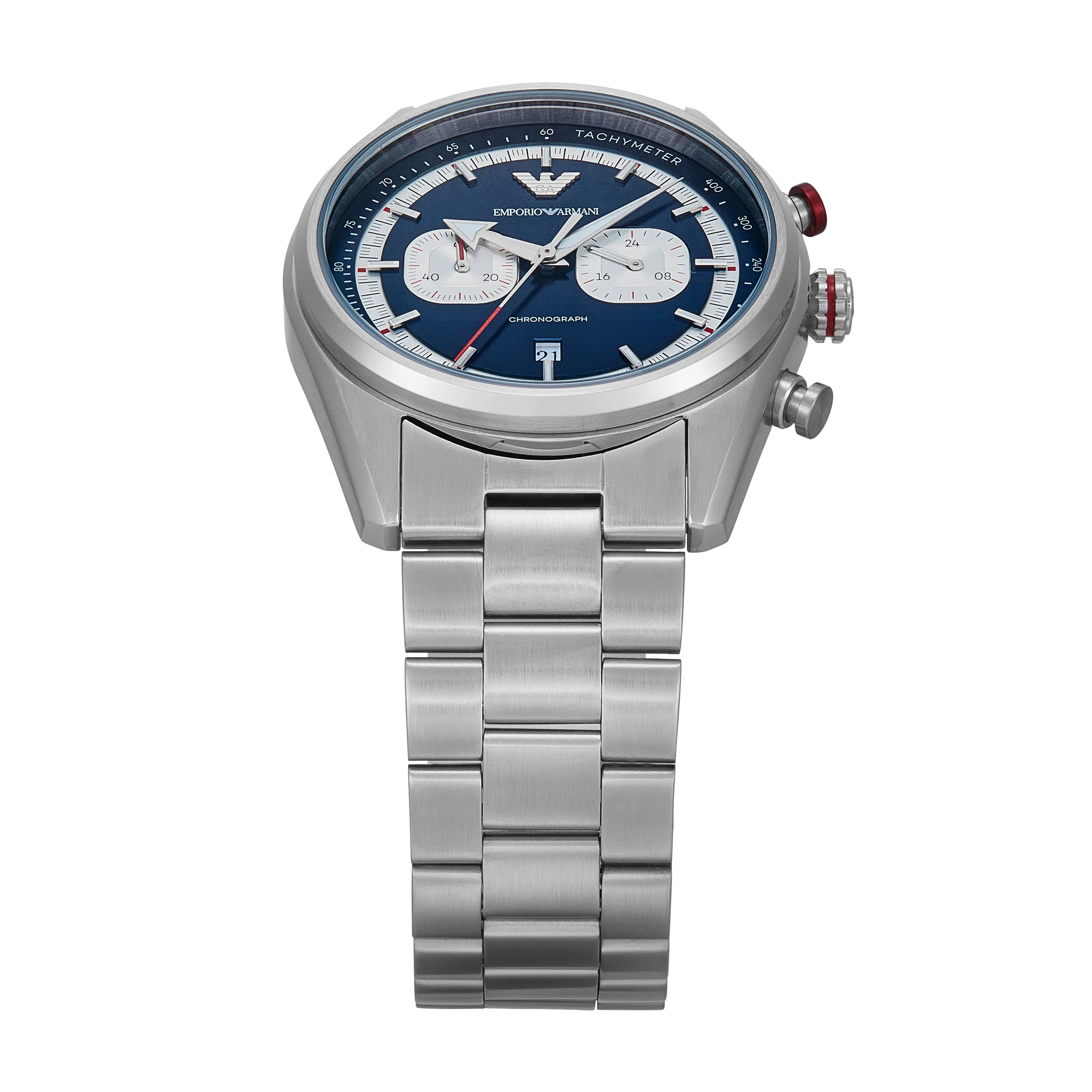 Emporio Armani Chronograph Blue Dial Stainless Steel Watch AR11676