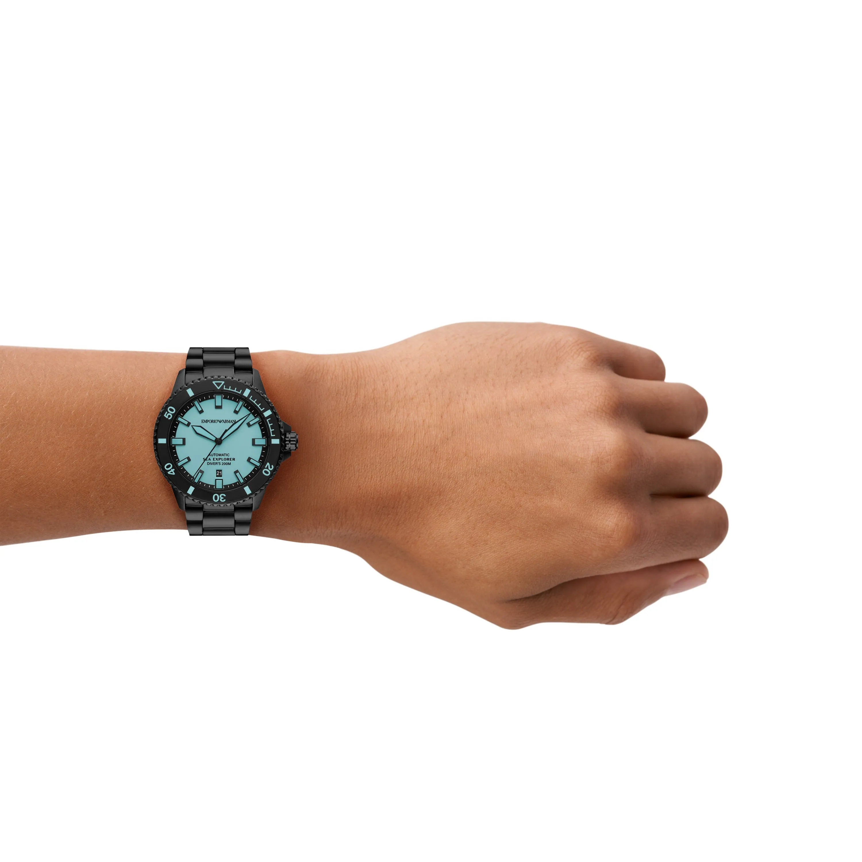 Emporio Armani Sea Explorer Automatic Black Stainless Steel Watch AR60084