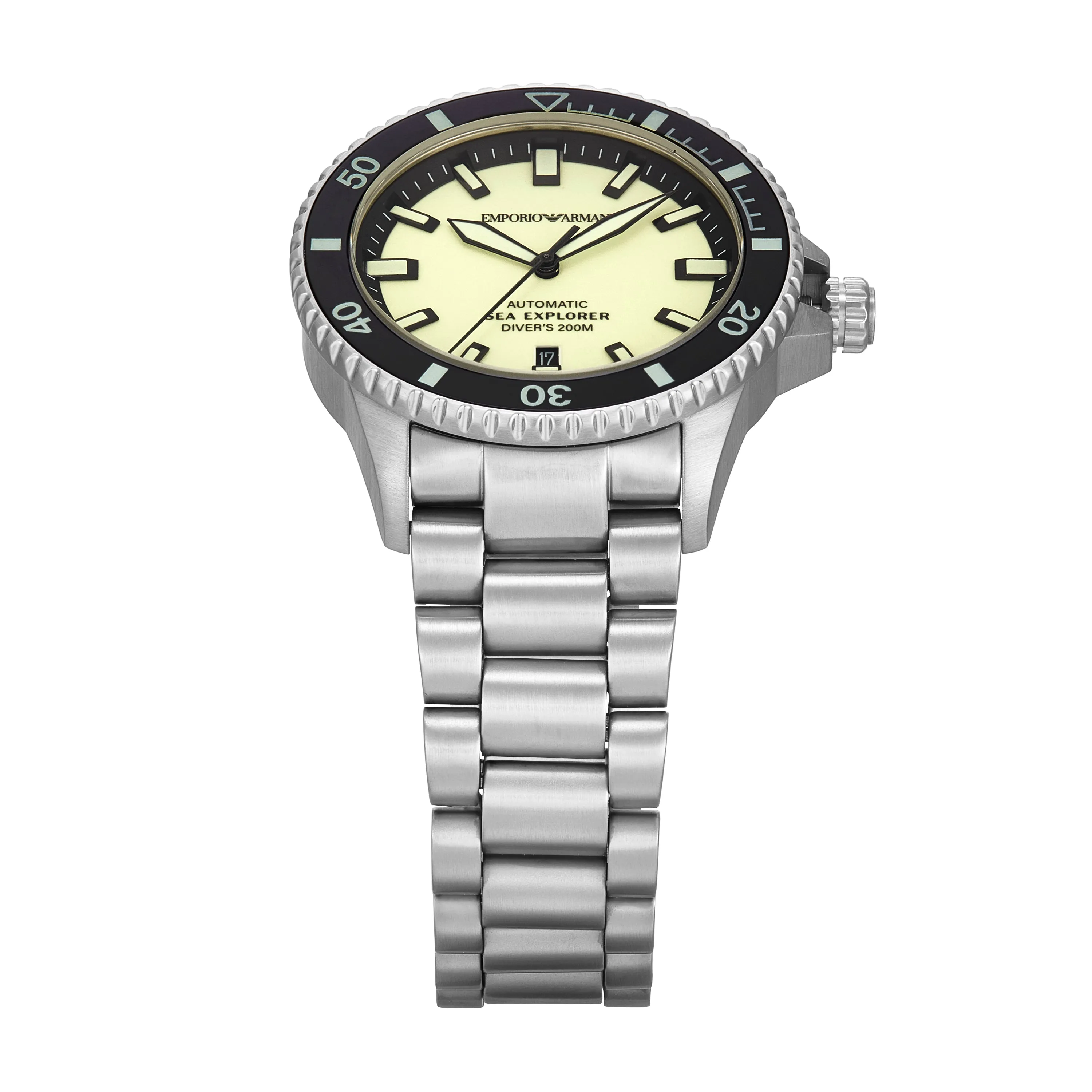Emporio Armani Sea Explorer Automatic Silver Stainless Steel Watch AR60083