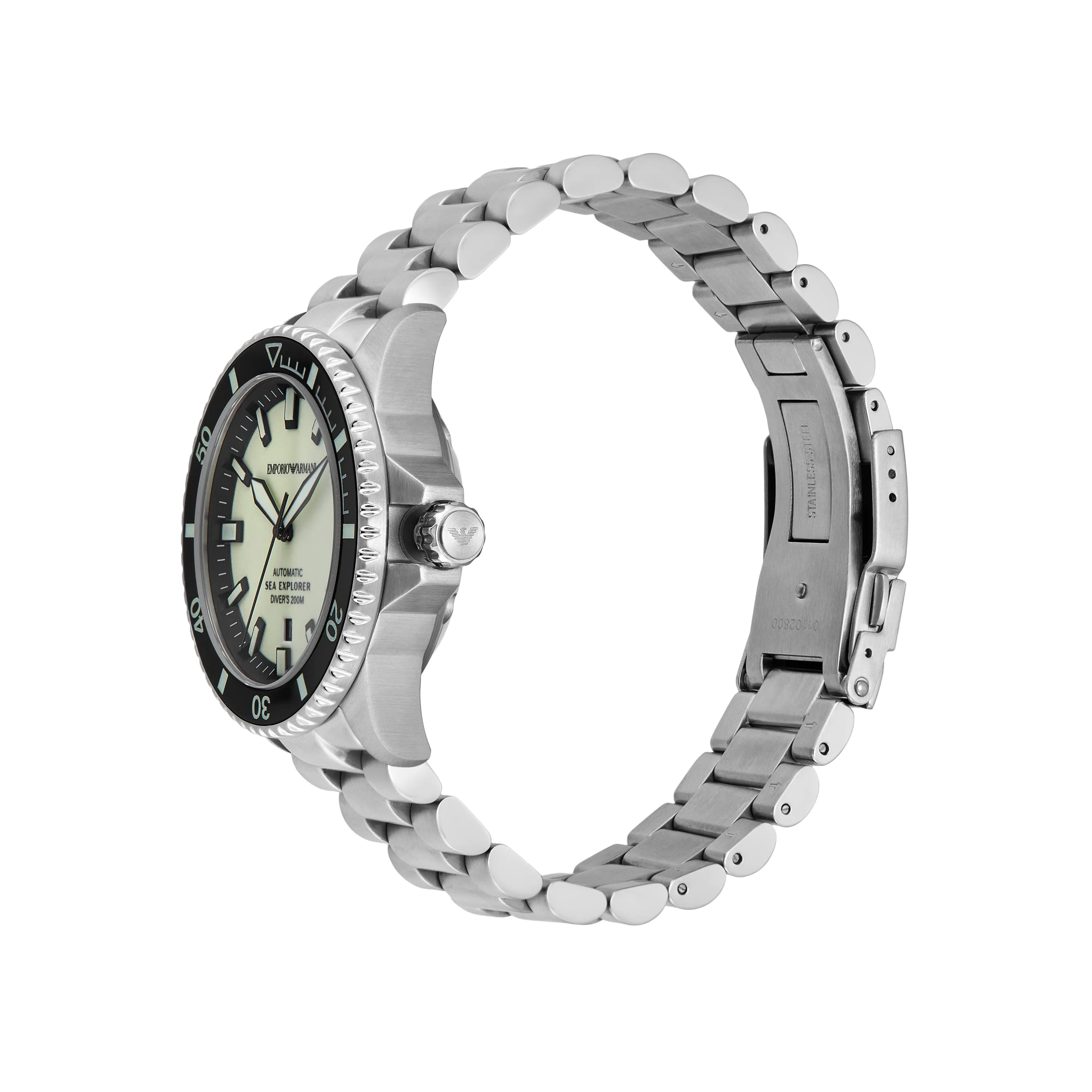 Emporio Armani Sea Explorer Automatic Silver Stainless Steel Watch AR60083