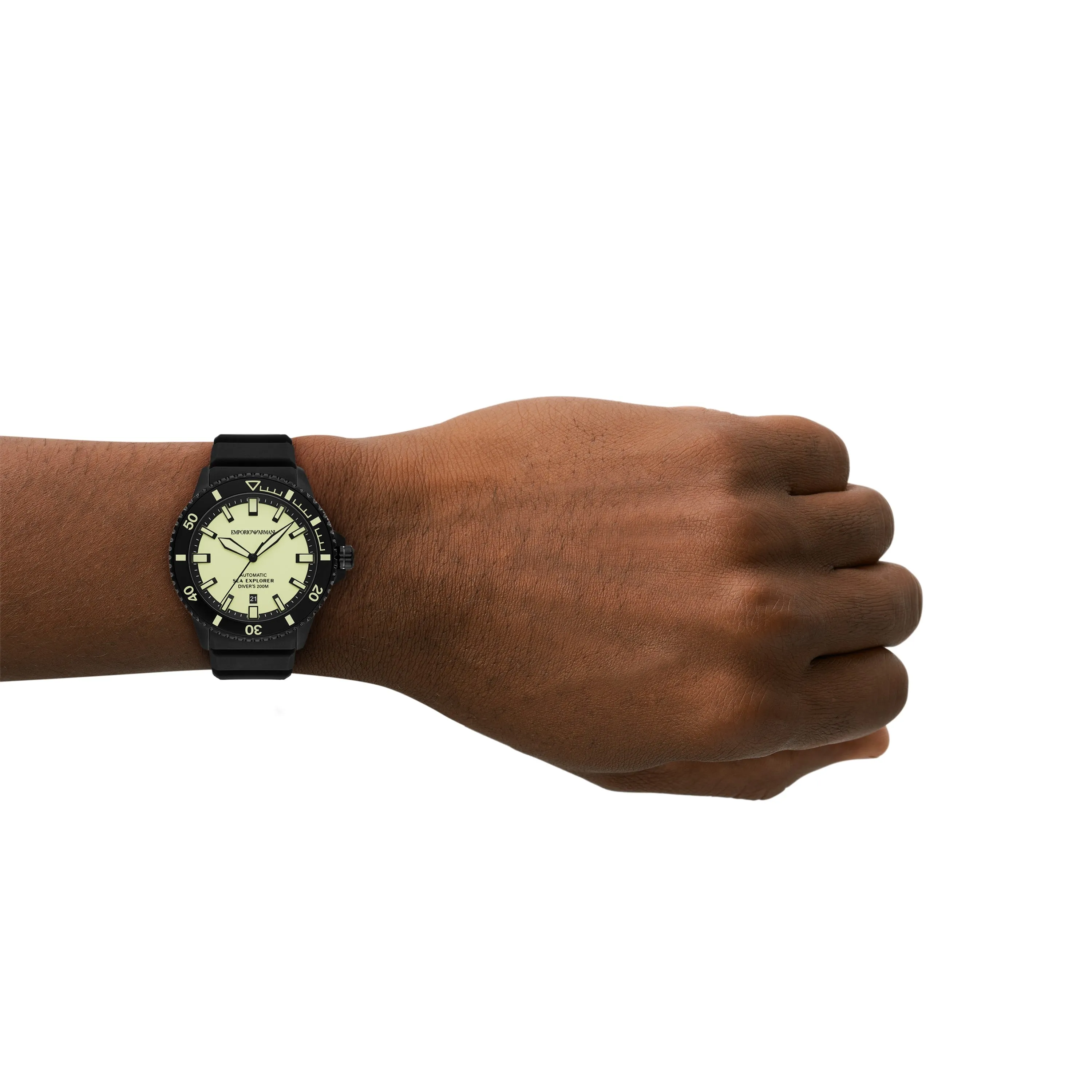 Emporio Armani Sea Explorer Black Silicone Strap Watch AR60085