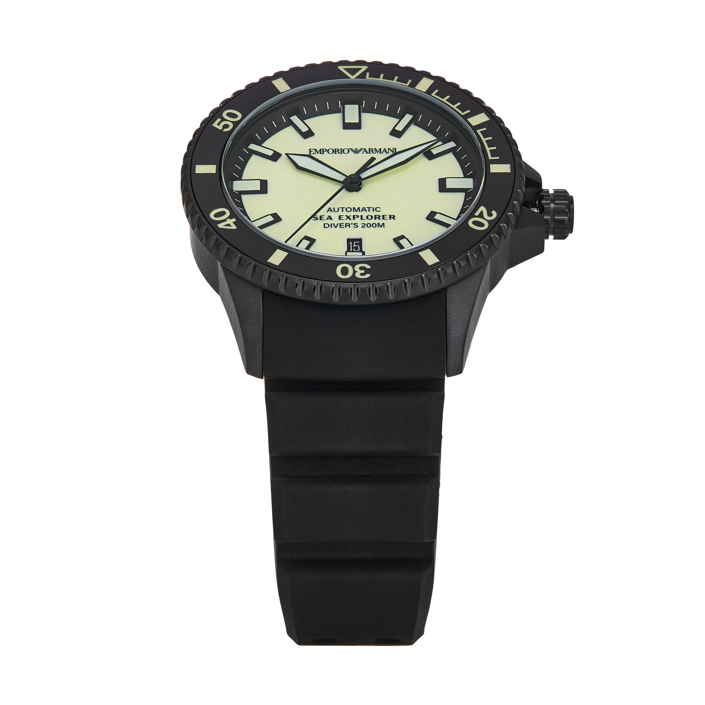 Emporio Armani Sea Explorer Black Silicone Strap Watch AR60085