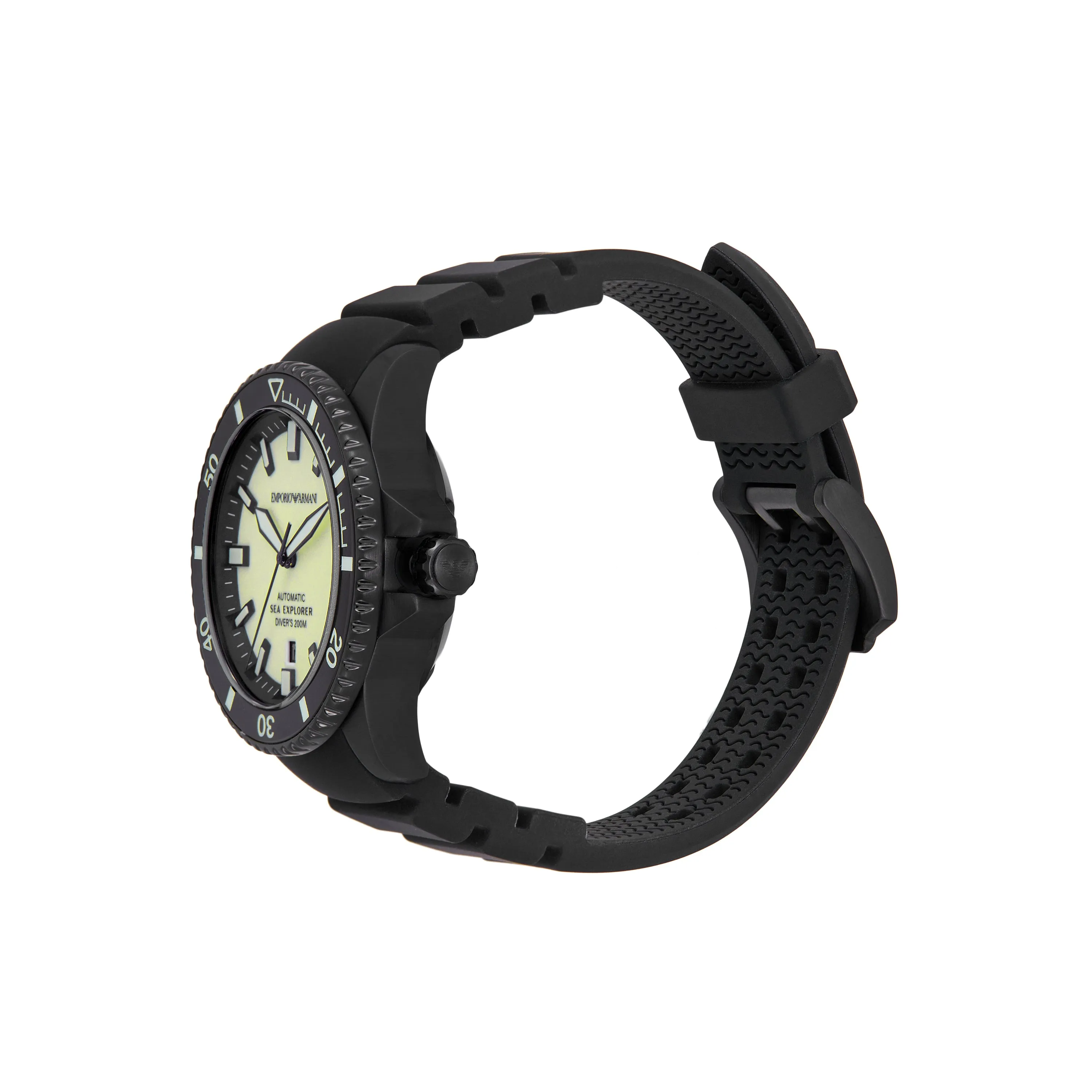 Emporio Armani Sea Explorer Black Silicone Strap Watch AR60085