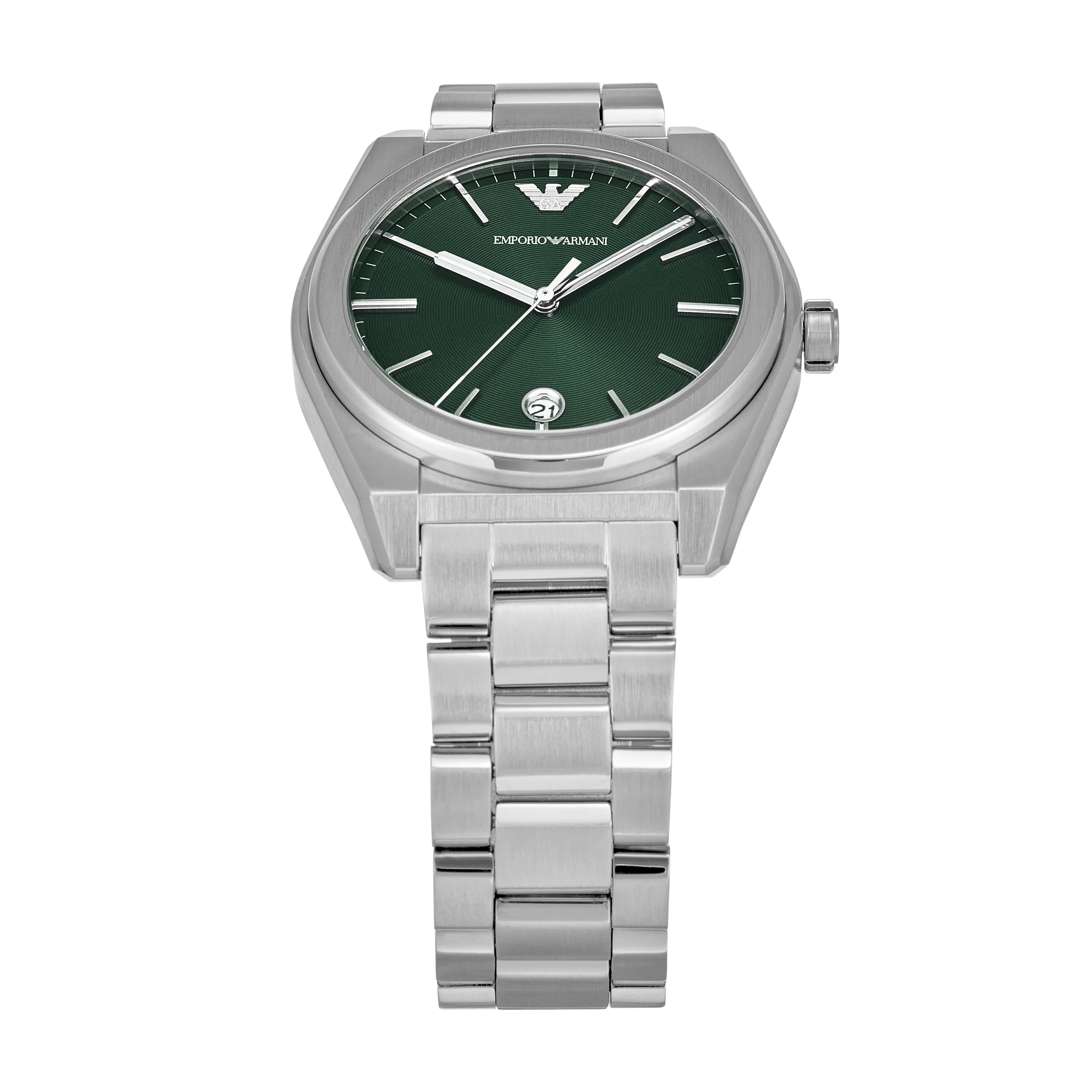 Emporio Armani Three-Hand Date Green Dial Stainless Steel Watch AR11621