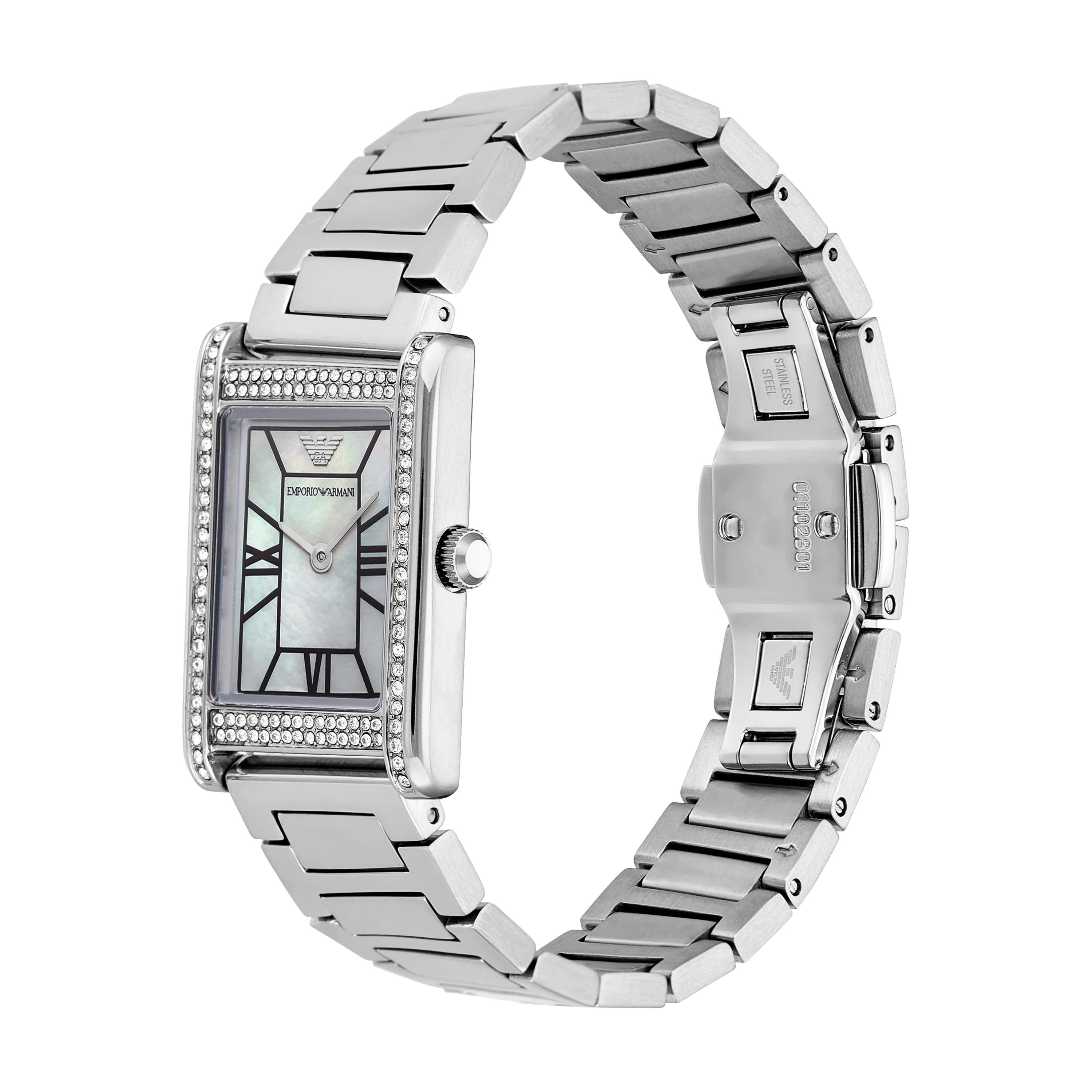 Emporio Armani Two-Hand Mother of Pearl Dial Stainless Steel Watch AR11625