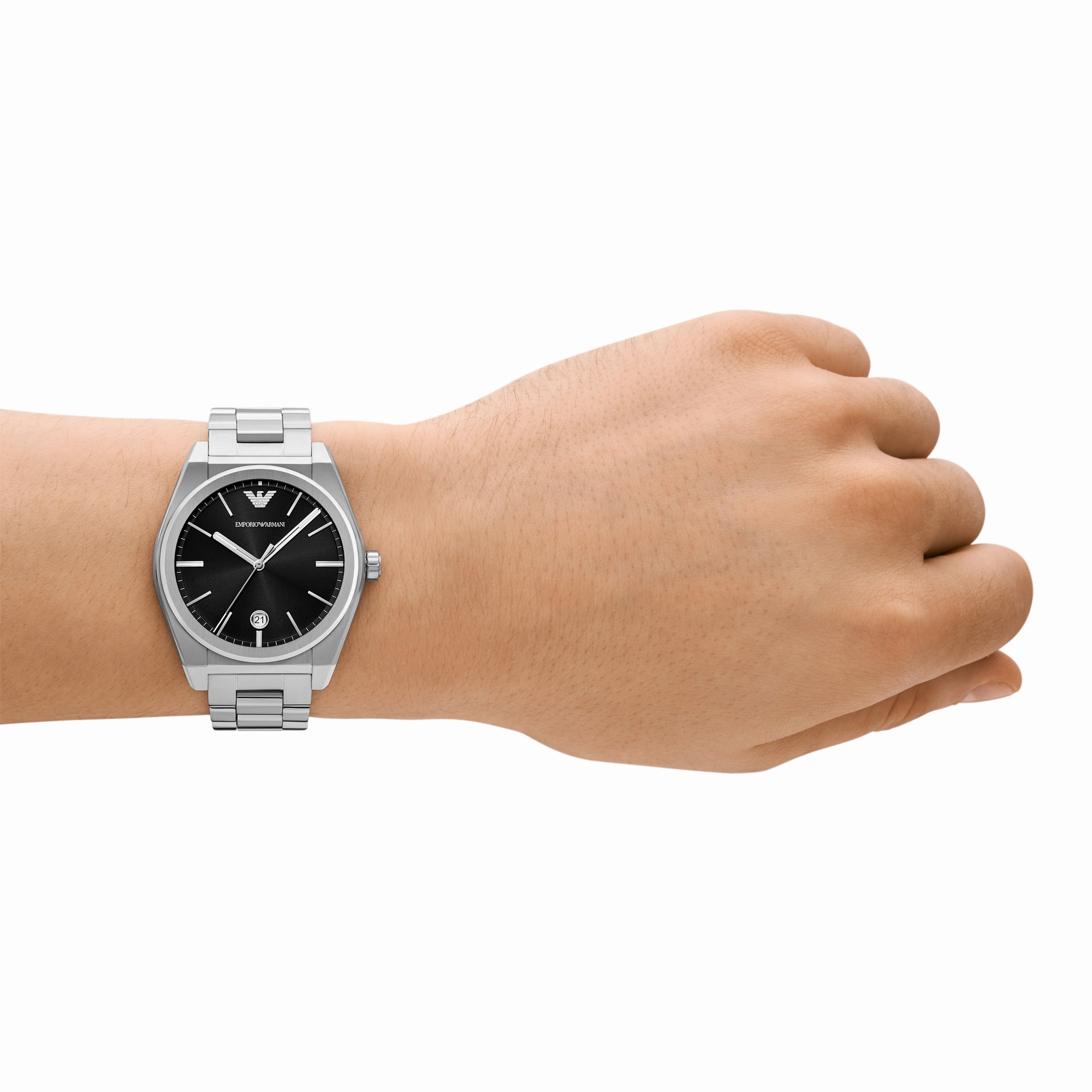 Emporio Armani Three-Hand Date Black Dial Stainless Steel AR11622