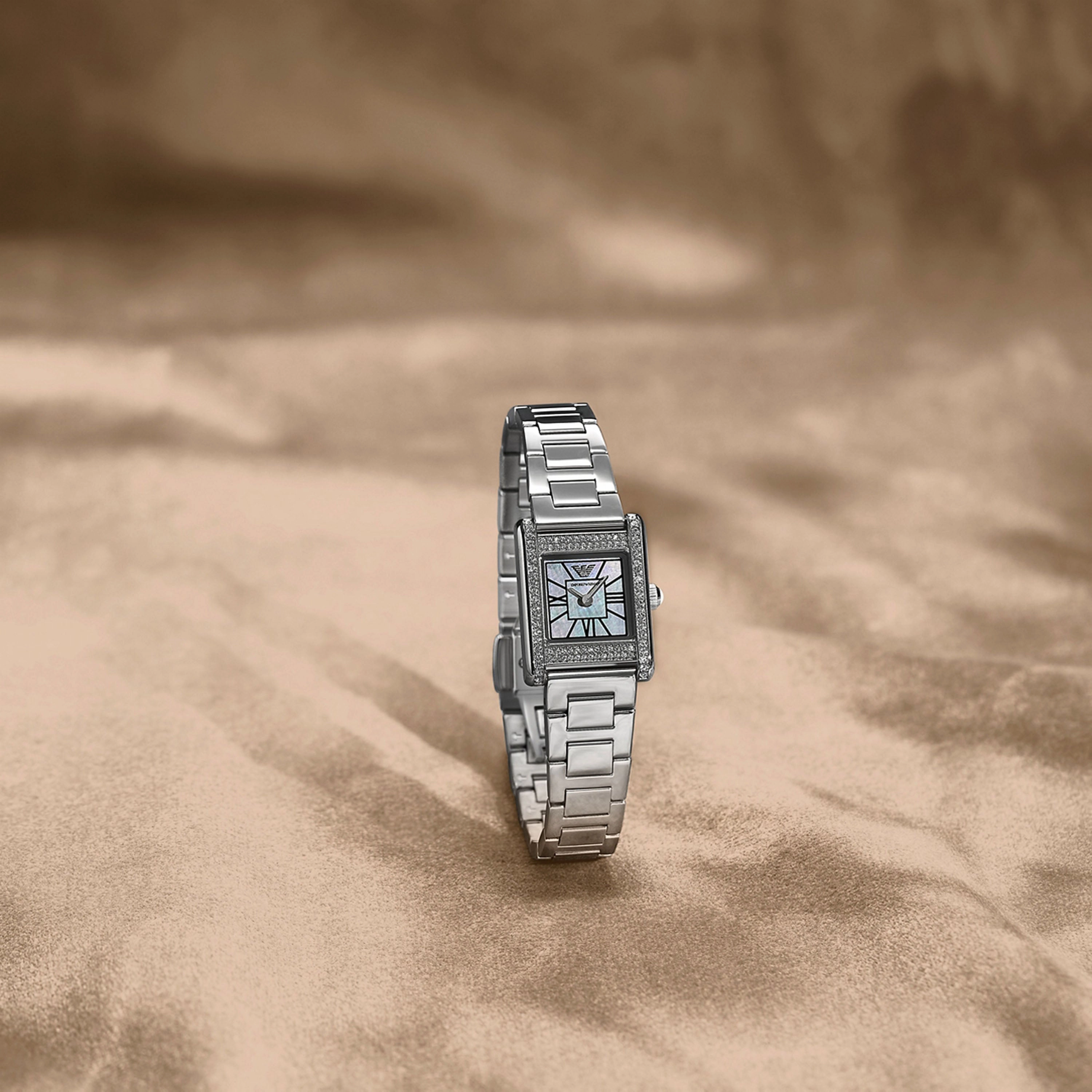 Emporio Armani Two-Hand Mother of Pearl Dial Stainless Steel Watch AR11662