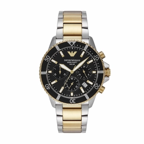 Emporio Armani World Explorer Solar Black Dial Stainless Steel Watch AR11680