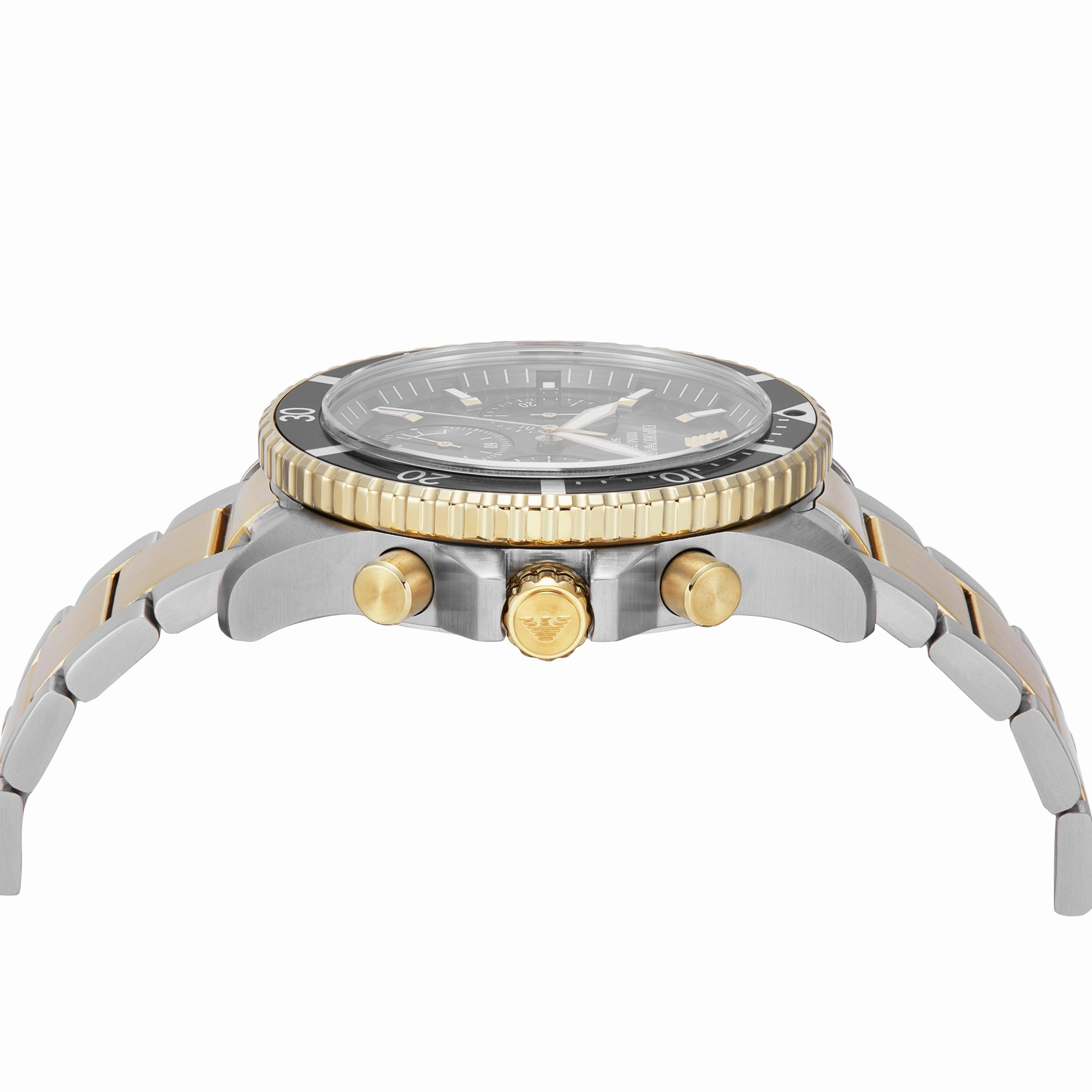 Emporio Armani World Explorer Solar Black Dial Stainless Steel Watch AR11680
