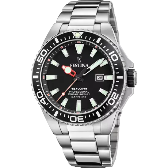 Festina Black Dial Stainless Steel Bracelet Men's Watch F20663/3