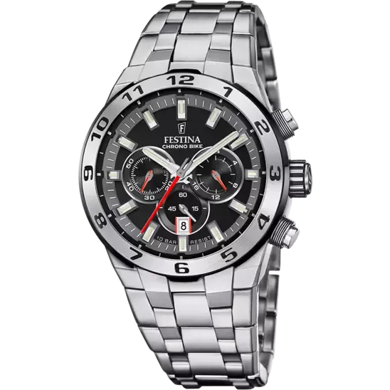 Festina Chrono Bike Black Dial Stainless Steel Strap Men's Watch F20670/6