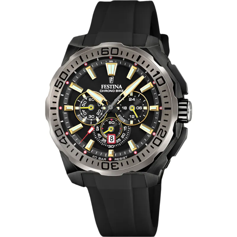 Festina Chrono Bike Black Rubber Strap Watch f20726/3