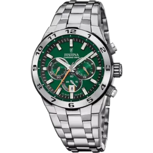 Festina Chrono Bike Green Dial Stainless Steel Strap Men's Watch F20670/2