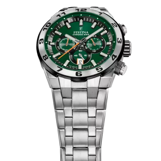 Festina Chrono Bike Green Dial Stainless Steel Strap Men's Watch F20670/2
