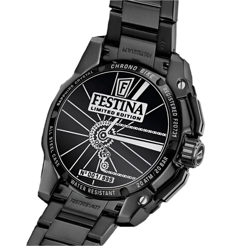 Festina Chrono Bike Limited Edition Black Stainless Steel Band Watch f20731/2