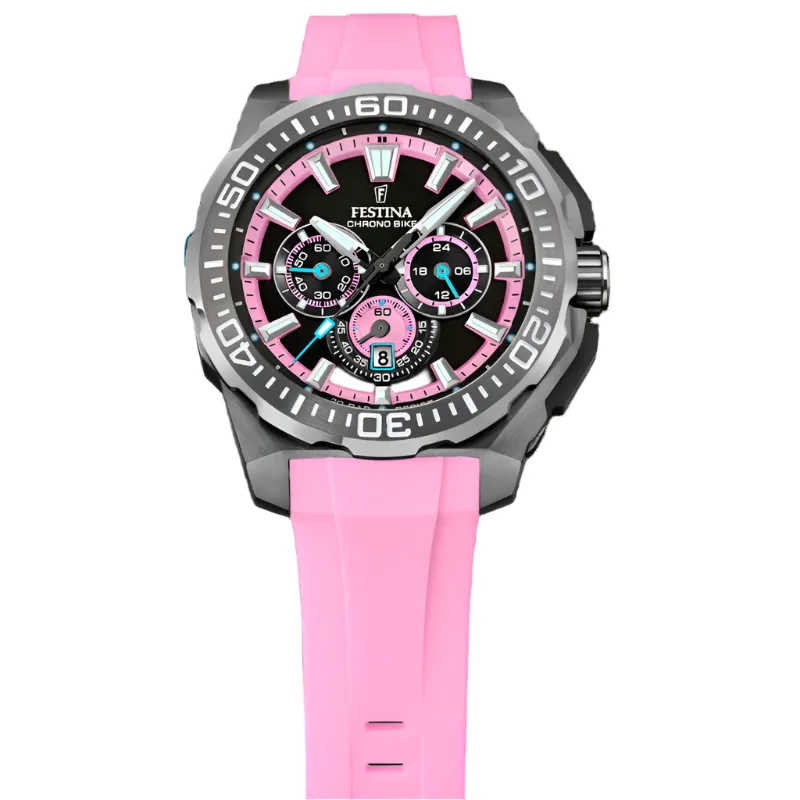 Festina Chrono Bike Pink Rubber Strap Watch f20725/2