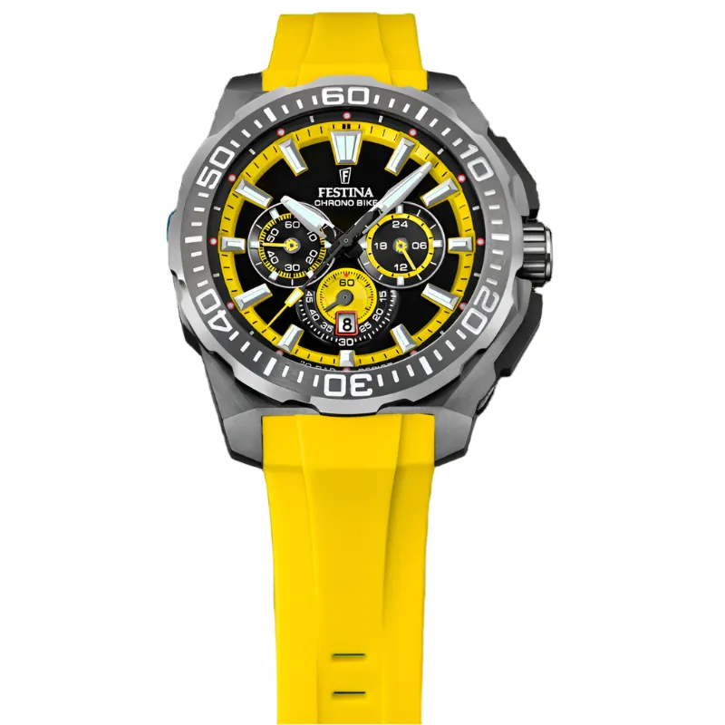 Festina Chrono Bike Yellow Rubber Strap Watch f20725/1