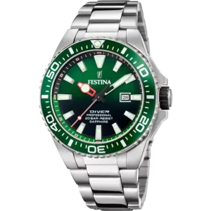 Festina Green Dial Stainless Steel Bracelet Men's Watch F20663/2
