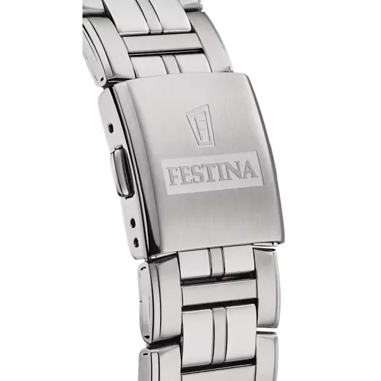 Festina Men's Elegance F20445/2 Multifunctional Blue Dial Watch with Stainless Steel Strap