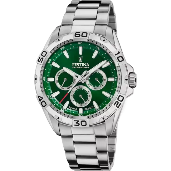 Festina Men's Elegant Stainless Steel Timepiece with Green Dial F20623/3