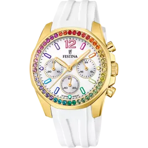 Festina Rainbow White Dial White Rubber Strap Women's Watch F20650/2