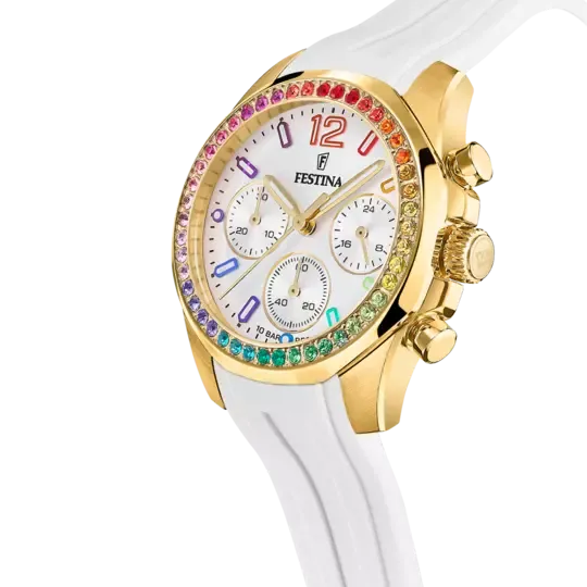 Festina Rainbow White Dial White Rubber Strap Women's Watch F20650/2