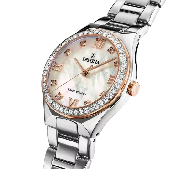 Festina Solar Energy Cream Dial Stainless Steel 316L Women's Watch F20658/1