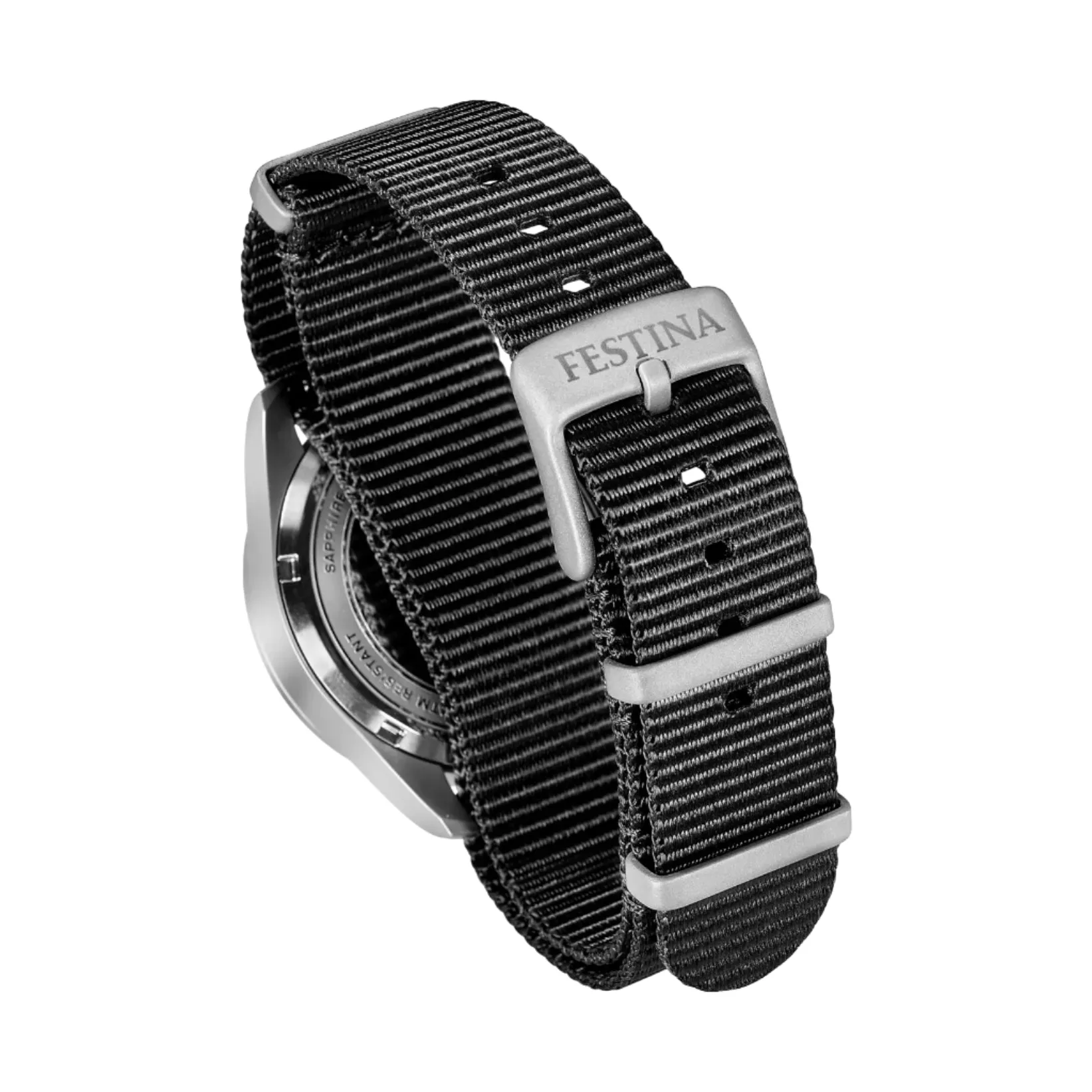 Festina Swiss Made Black Nylon Strap Watch f20082/3